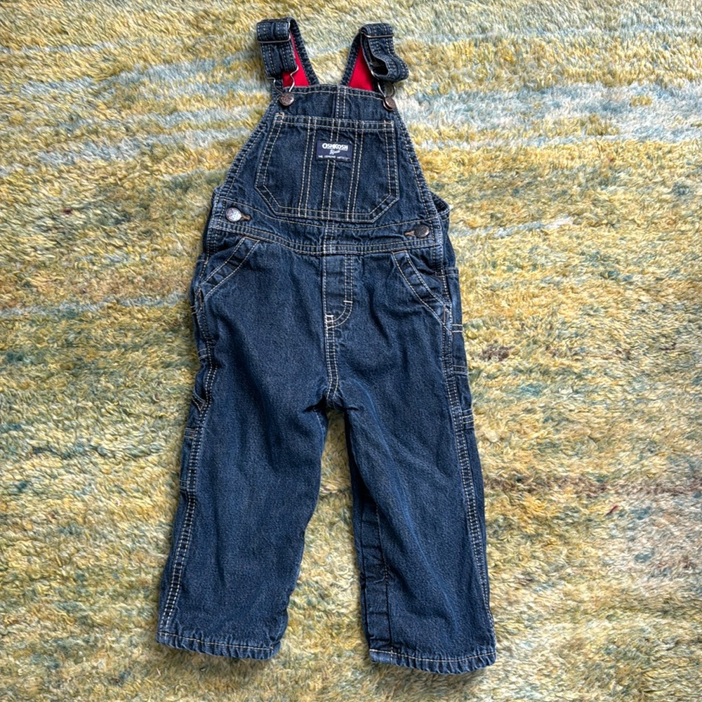 Oshkosh fleece lined jean overalls 18 mos